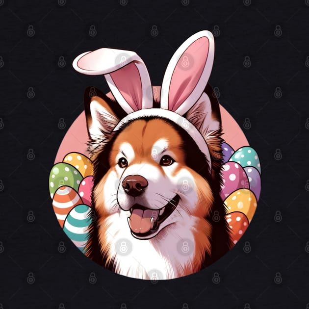 Kai Ken Enjoys Easter with Bunny Ears and Eggs by ArtRUs